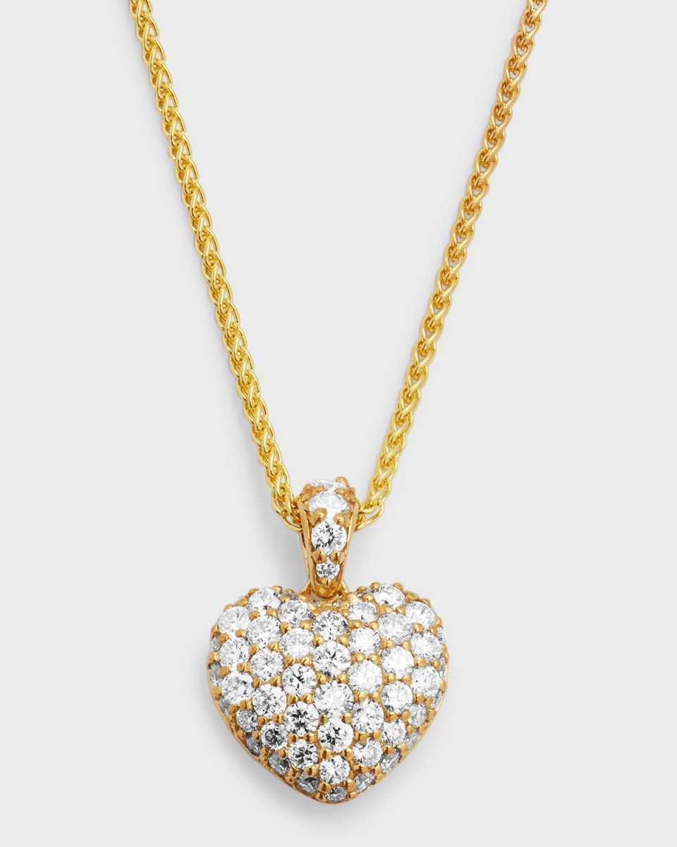 18k Gold Diamond Heart Pendant Necklace